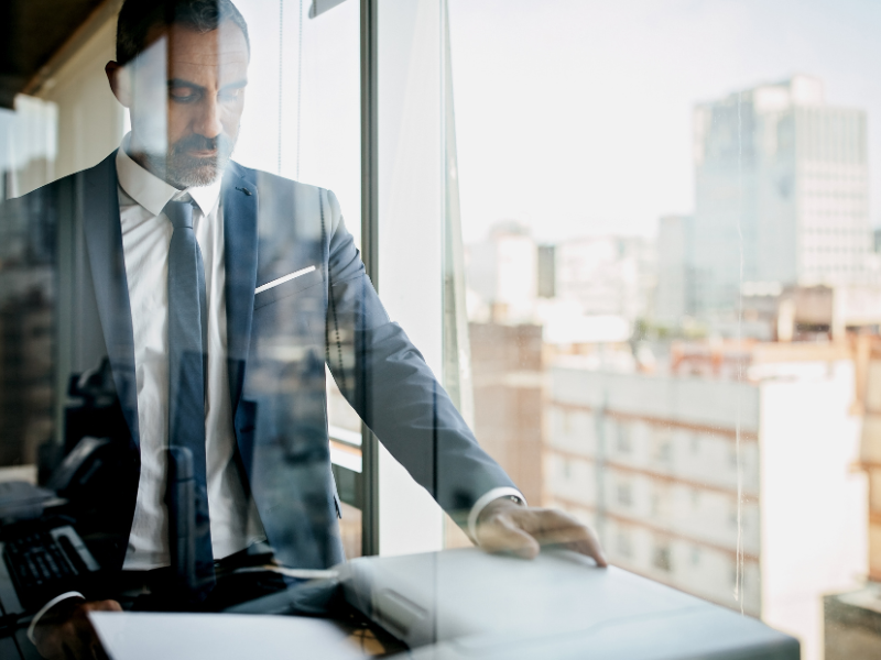 businessman using photocopy machine.